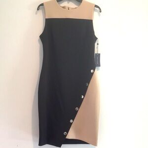 New! Tommy Hilfiger Colorblocked Asymmetrical Rivets Sheath Dress size 8